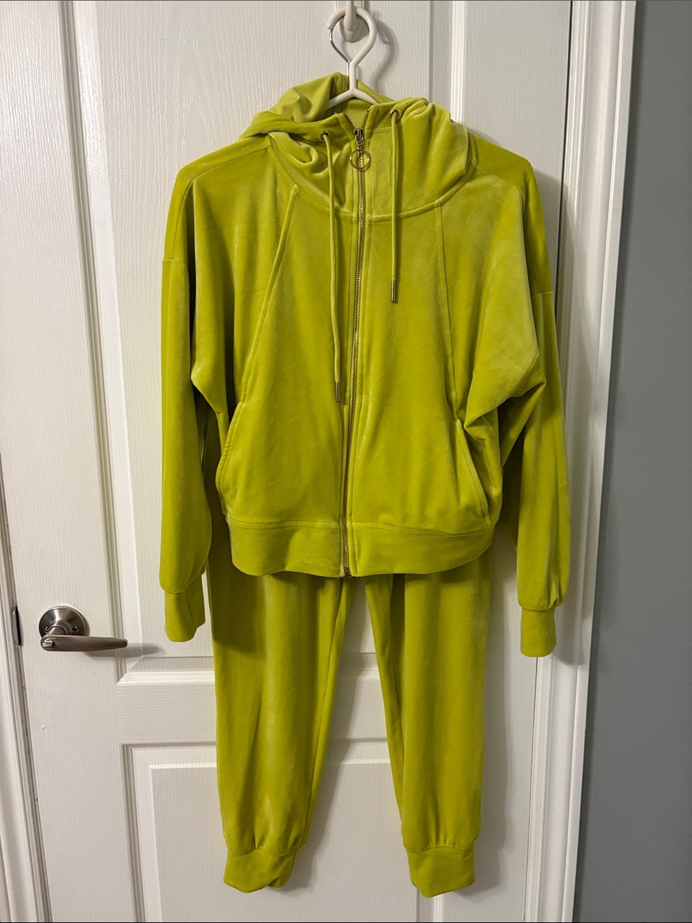 Truth Neon Lime Velour Tracksuit Set
